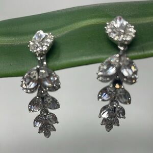 EARRINGS Dangle Rhinestone Clip On Earrings